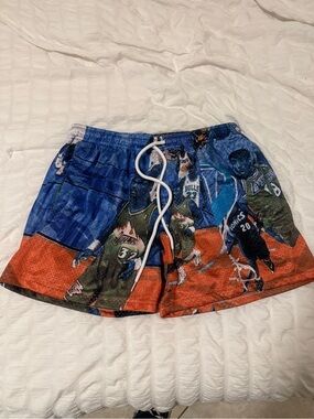 Kobe Bryant Blue Athletic Shorts with Mesh Lining